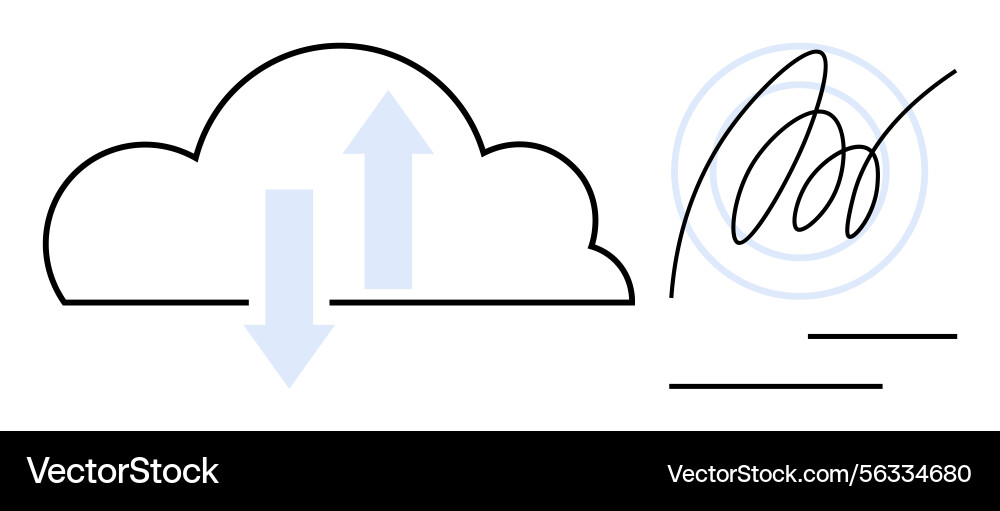 Secure Cloud Data Transfer & Signature vector image