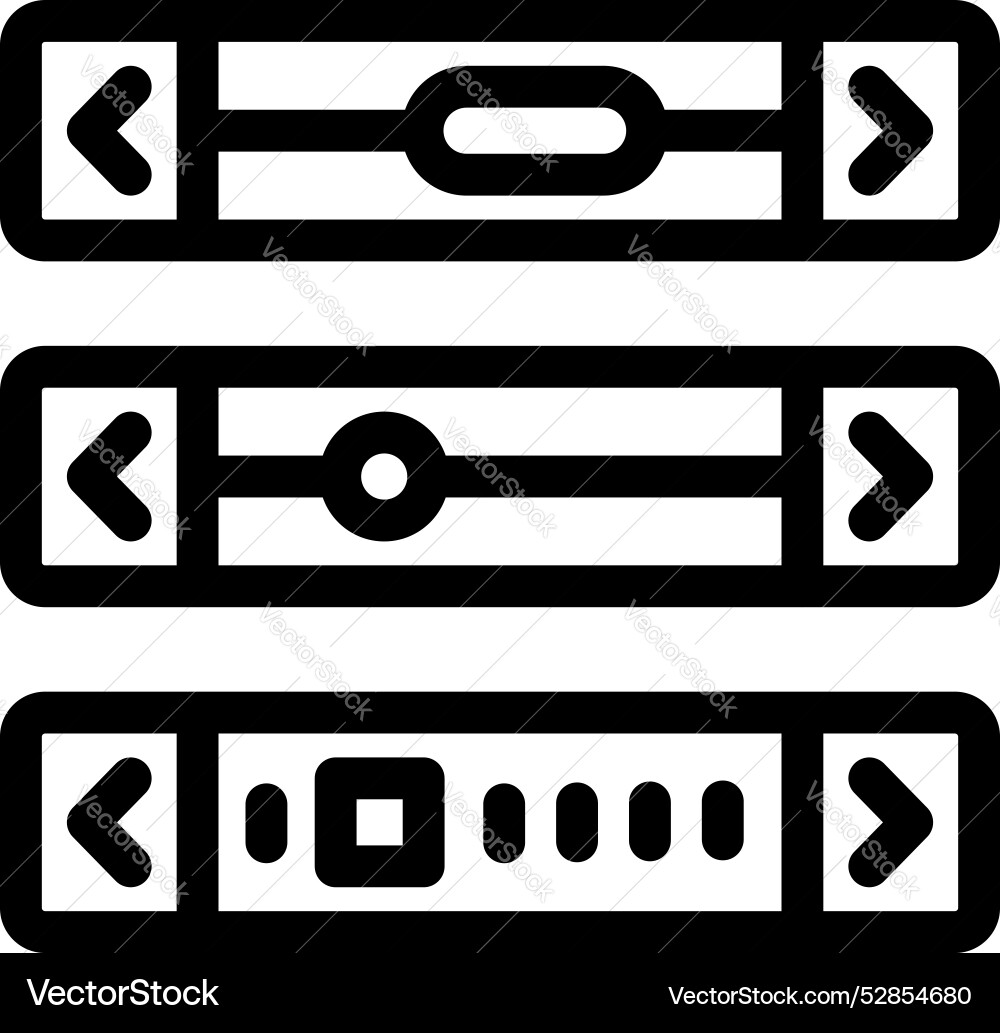 Slider buttons set scrolling bar showing progress Slider buttons set scrolling bar showing progress Vector Image