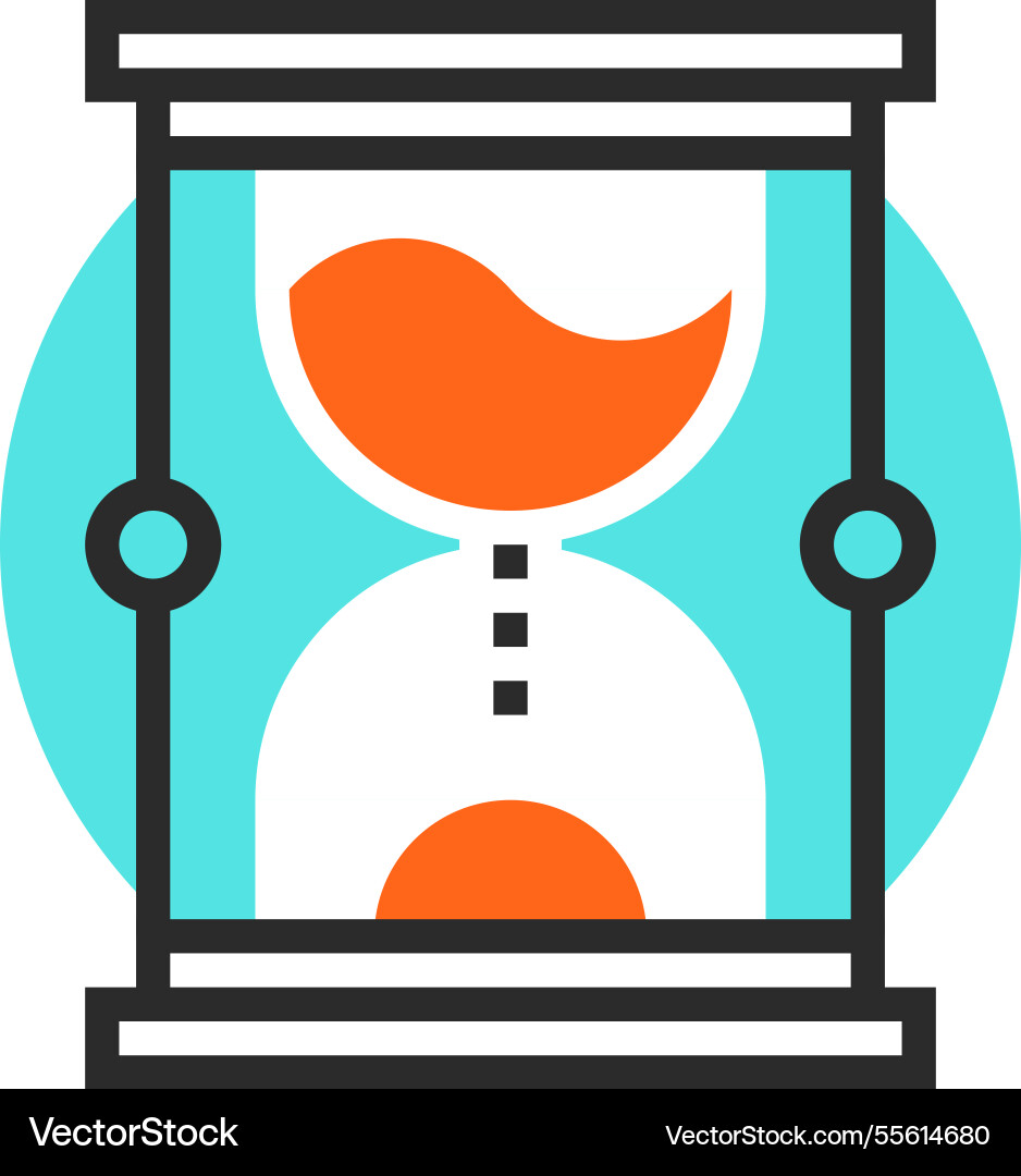 Time efficiency flat line web icon concept Time efficiency flat line web icon concept vector image