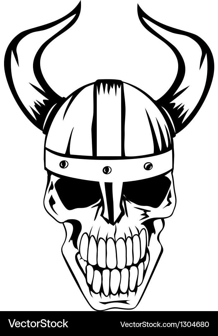 Viking Skull in Helmet vector image