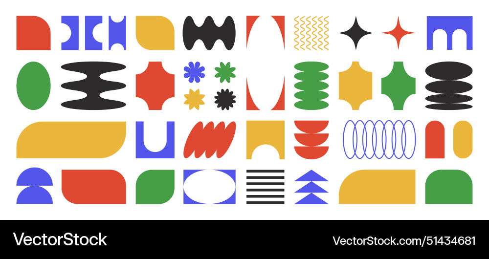 Abstract retro shapes basic brutal forms Abstract retro shapes basic brutal forms vector image