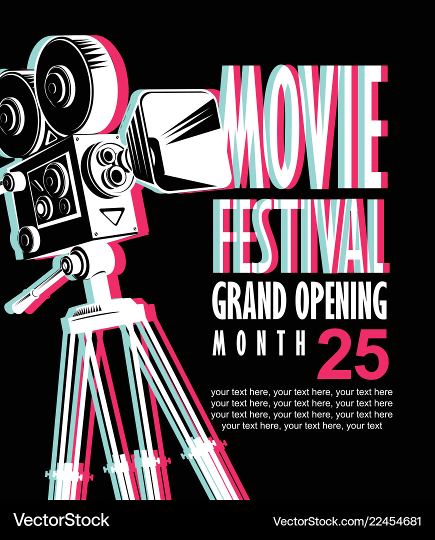 Filmfestival Poster mit alten Kamera Filmfestival Poster mit alten Kamera vektorbild