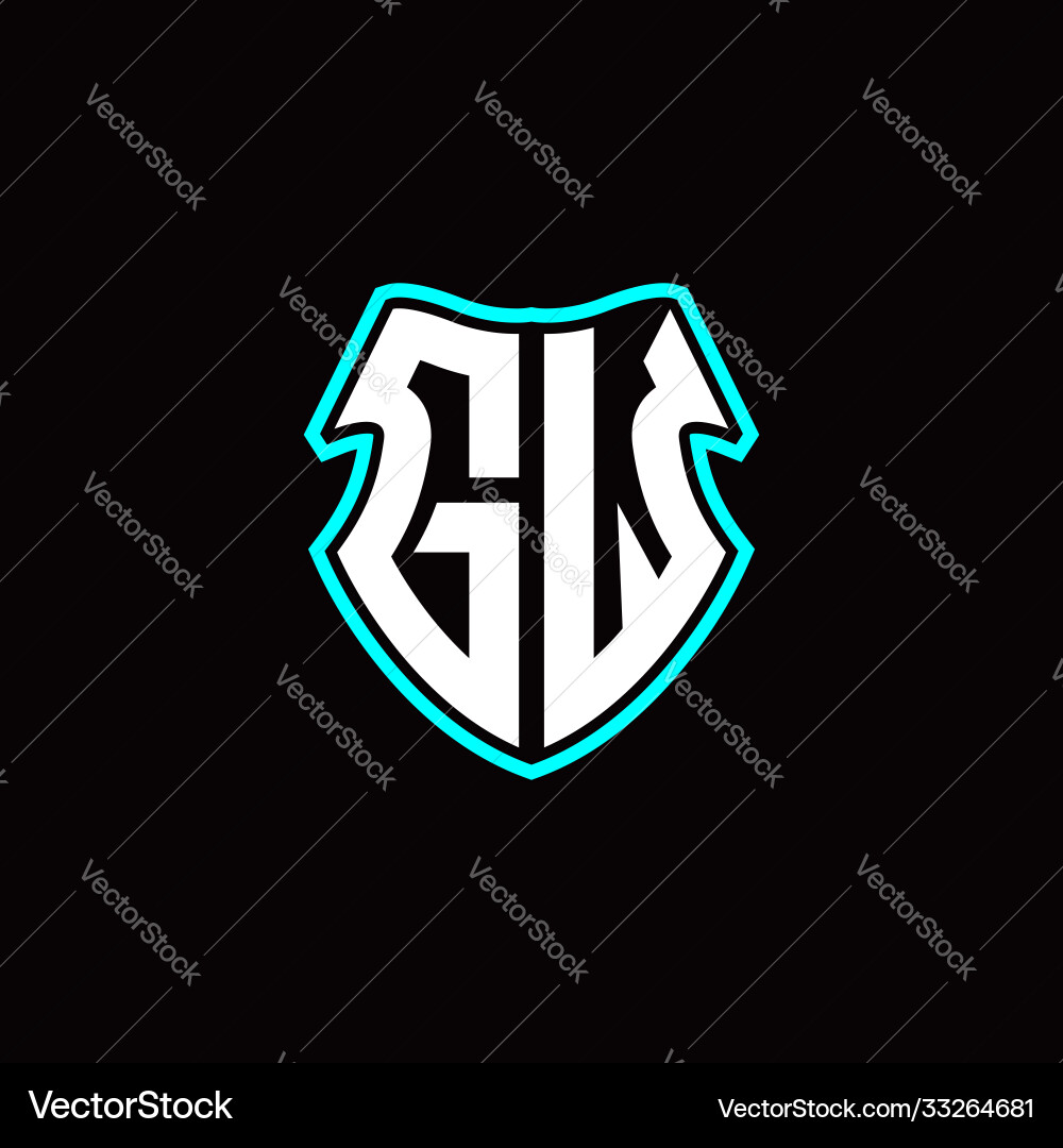 G w initial logo design with a shield shape G w initial logo design with a shield shape vector image