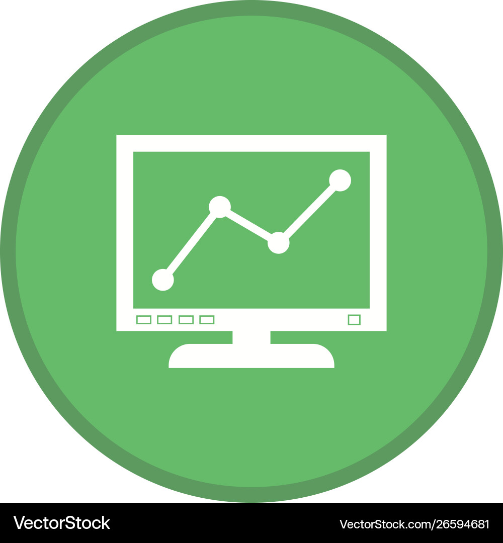 Graph line screen glyph multi color background Vector Image