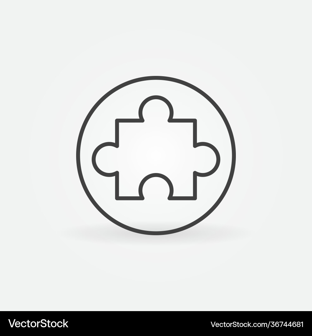 Puzzle in circle linear concept icon Vector Image