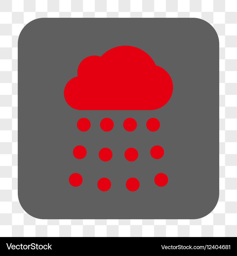 Rain cloud rounded square button vector image