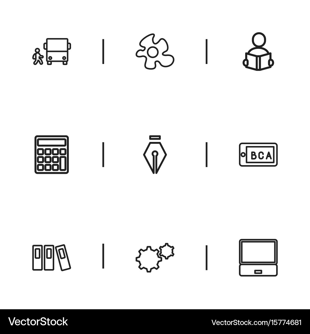 Set of 9 editable teach icons includes symbols Vector Image