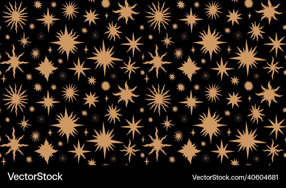 Set star celestial seamless pattern background vector image