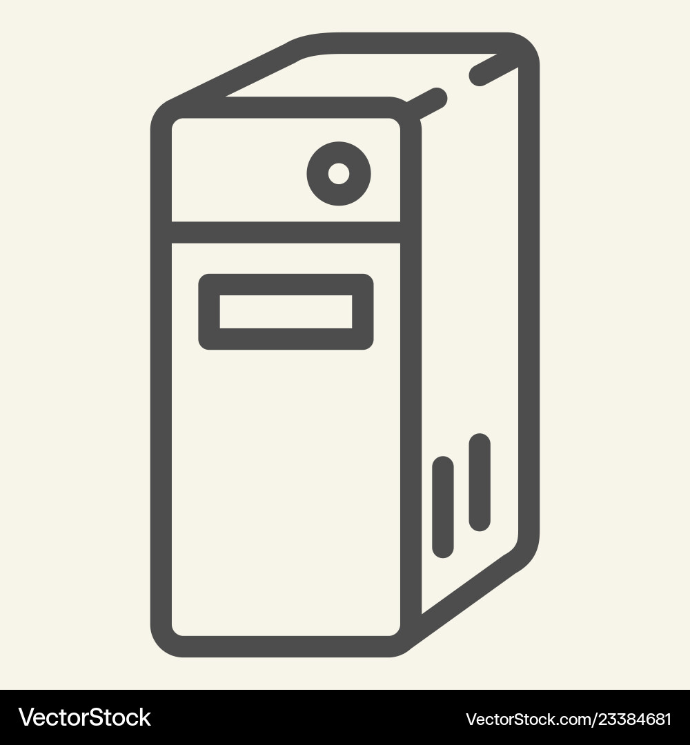 System unit of a computer line icon pc block System unit of a computer line icon pc block vector image