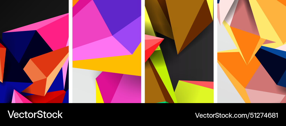 Triangle abstract concepts poster set Triangle abstract concepts poster set vector image