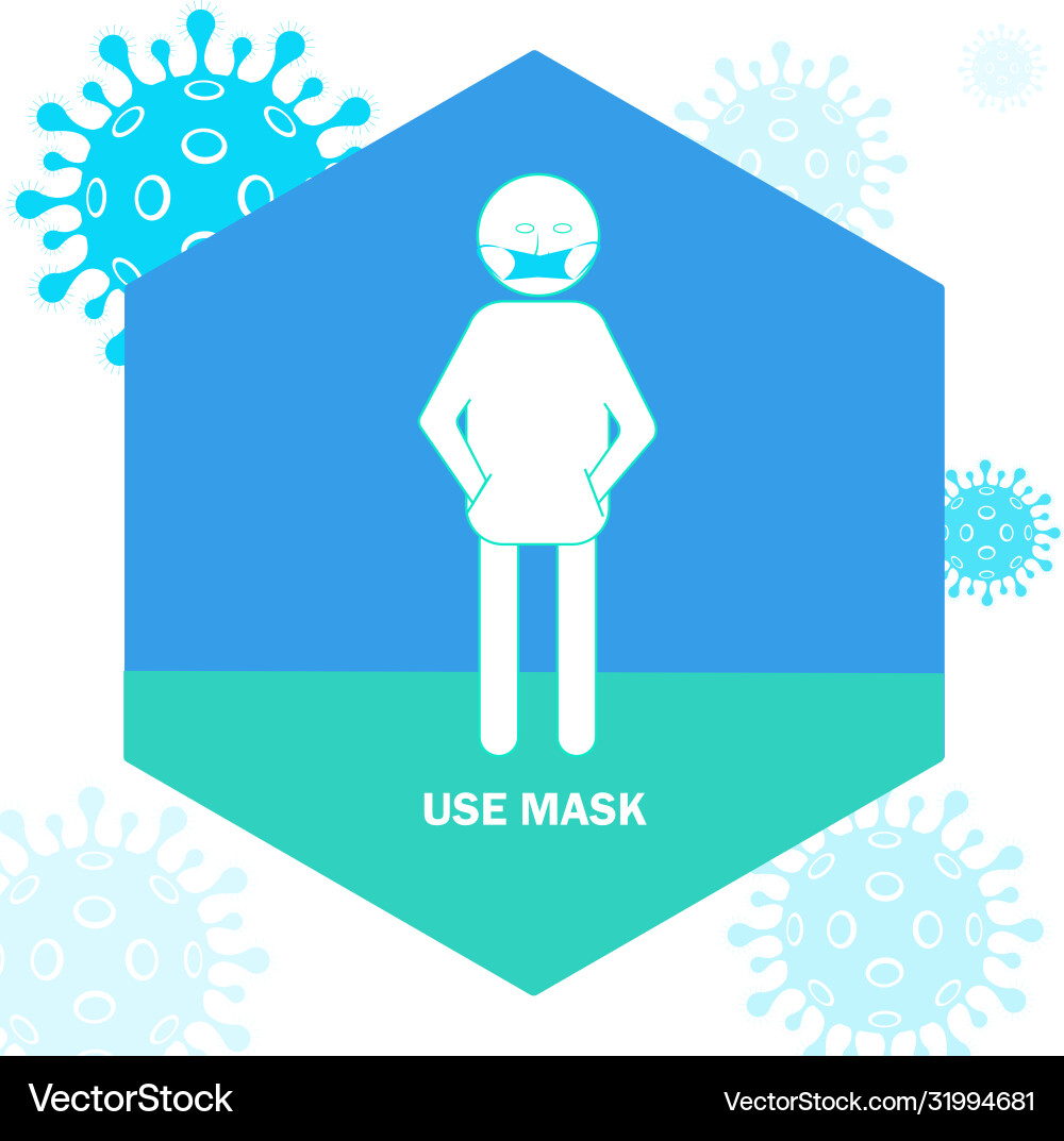 Use mask to prevent different virus Vector Image