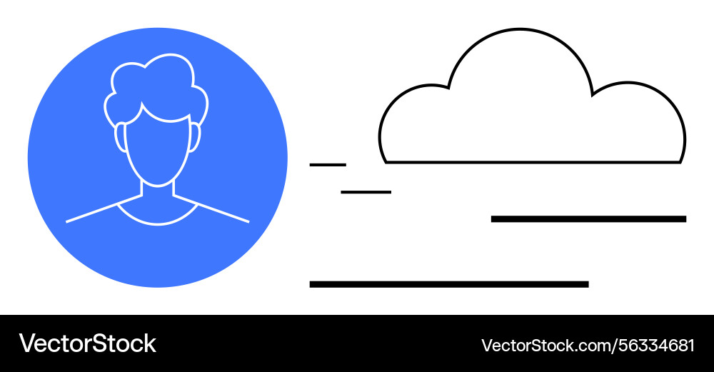 User Profile with Cloud Connection vector image