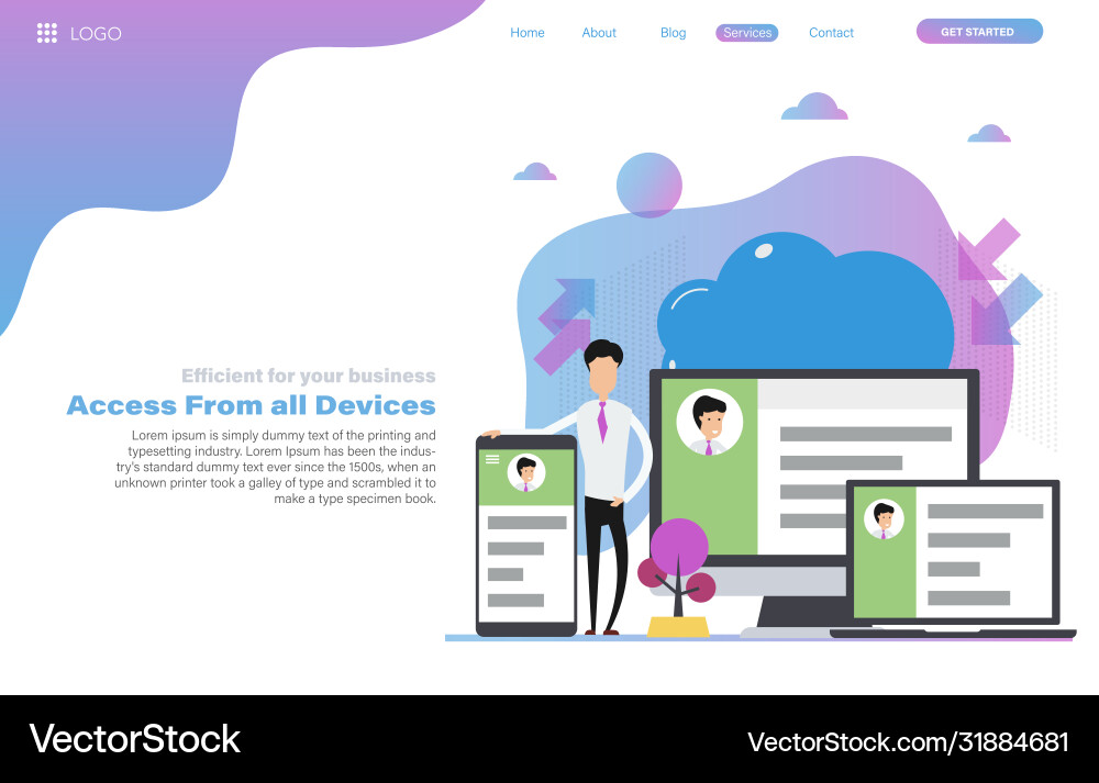 Web Header Template einfachen Zugriff von Web Header Template einfachen Zugriff von vektorbild