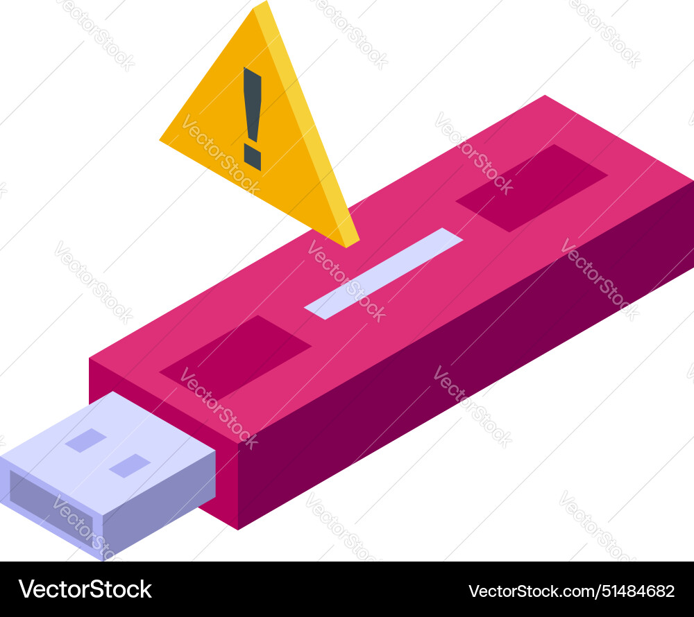 3d of usb flash drive with error 3d of usb flash drive with error Vector Image