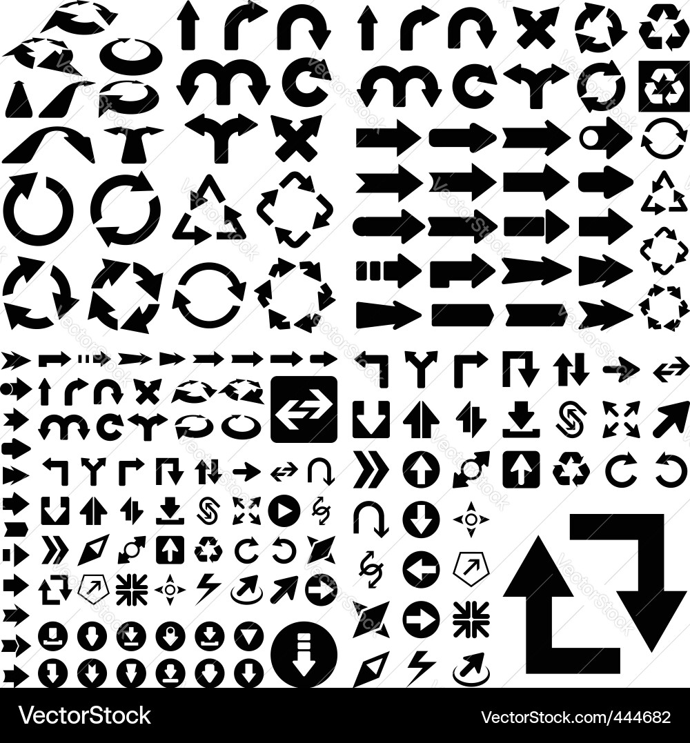 Arrow set Royalty Free Vector Image - VectorStock