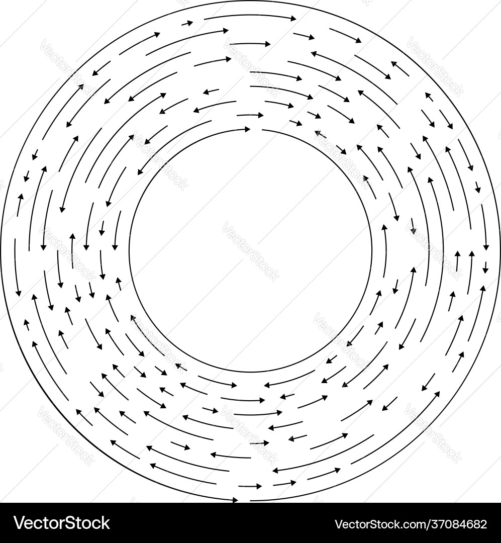Circular concentric arrows in opposite direction Vector Image