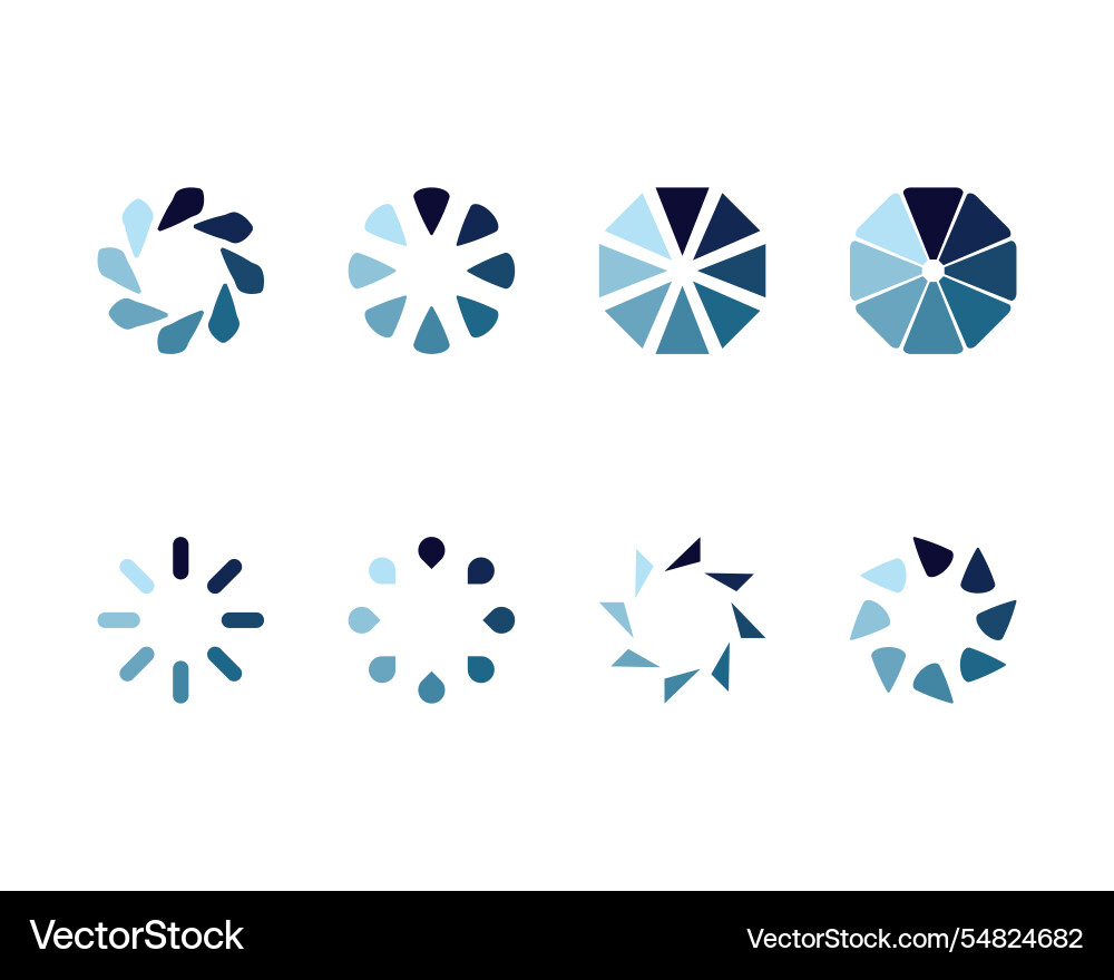 Collection loading bar status icon set of loaded Vector Image