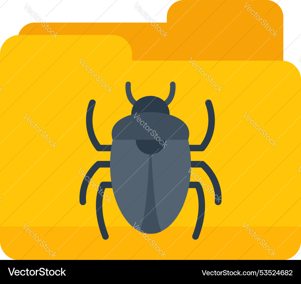 Computer bug infecting important files and folders Computer bug infecting important files and folders vector image