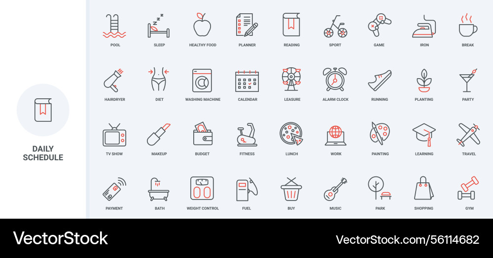 Daily life routine and modern lifestyle schedule Vector Image
