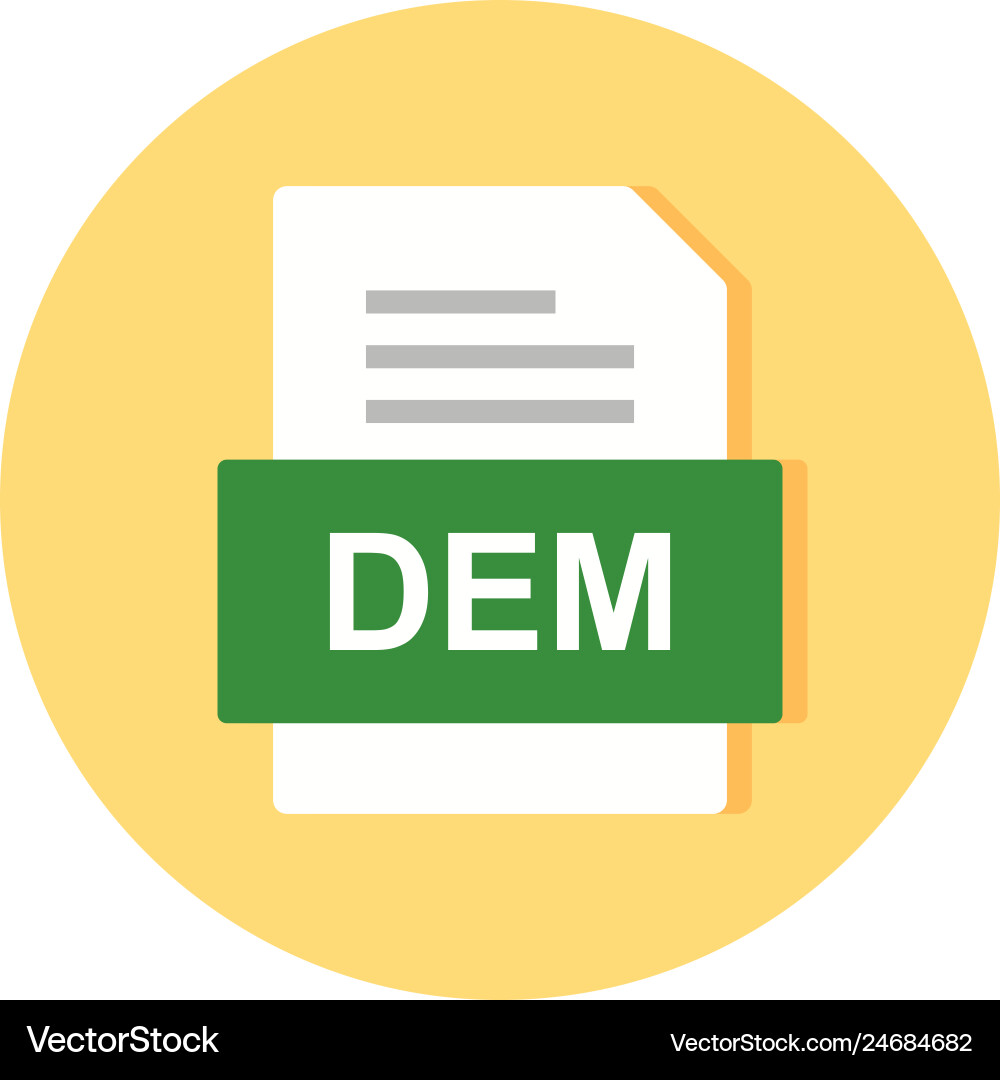Dem file document icon Vector Image