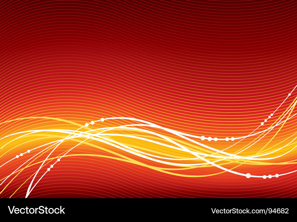 Dynamic Red Waves vector image