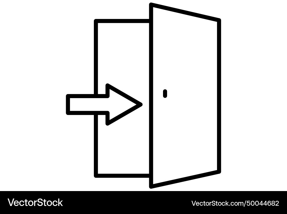 Exit door icon related to public navigation Exit door icon related to public navigation vector image