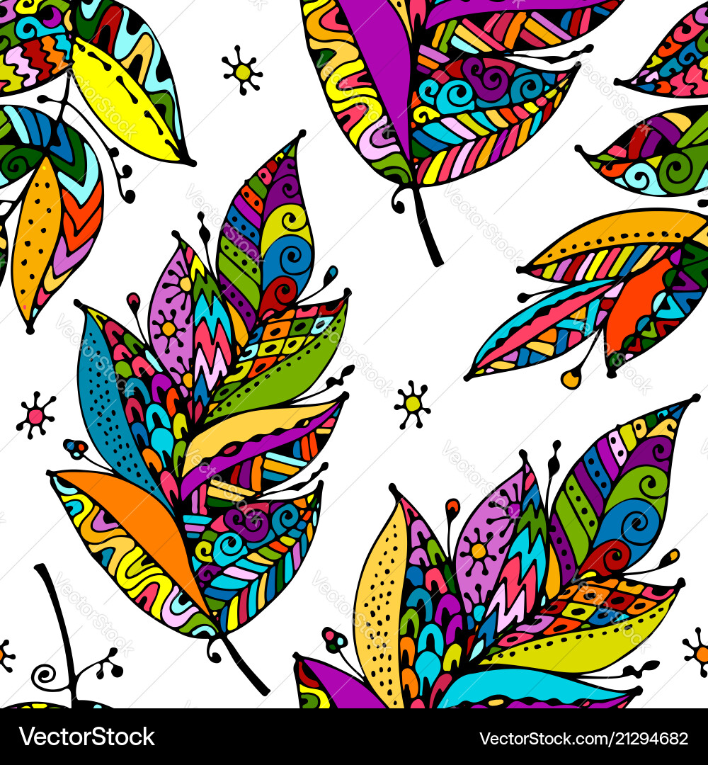 Feathers seamless pattern for your design Feathers seamless pattern for your design vector image