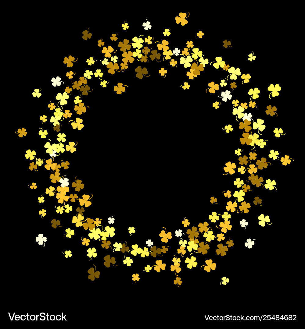 Frame or border random scatter clover leaves Frame or border random scatter clover leaves vector image
