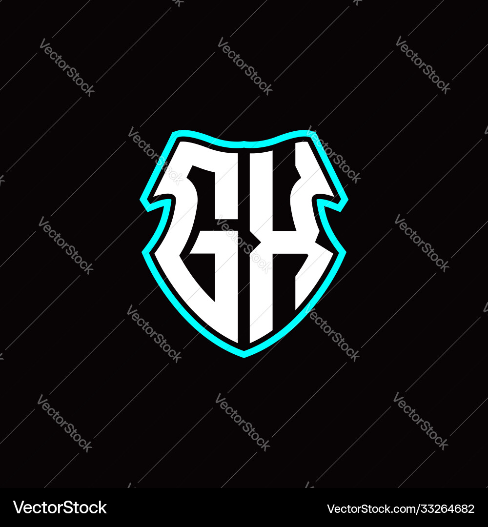 G x initial logo design with a shield shape G x initial logo design with a shield shape vector image