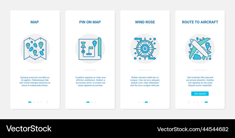 Gps Navigationslineal ux ui onboarding Gps Navigationslineal ux ui onboarding Vektorbild