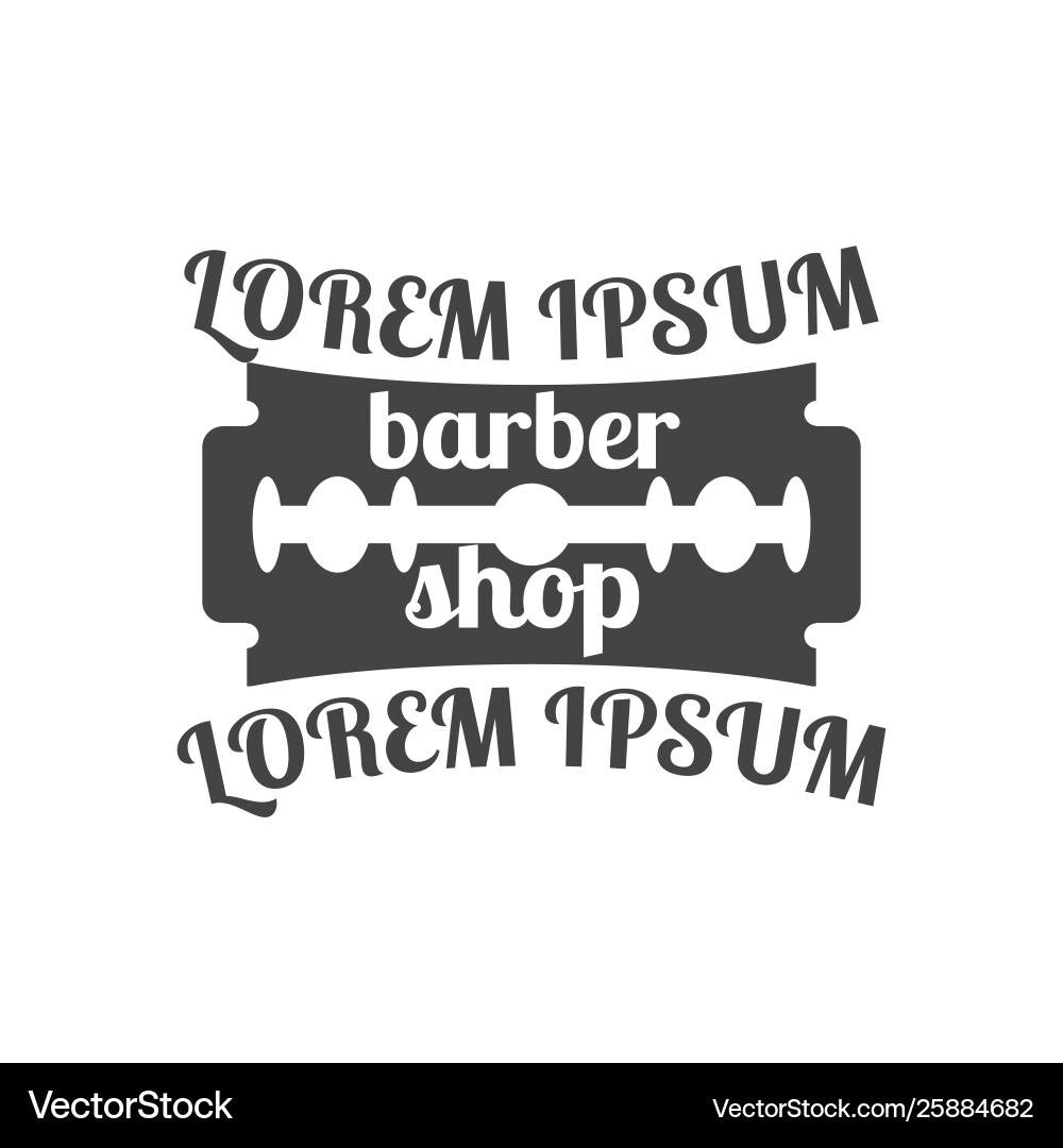 Grey emblem for barber shop Grey emblem for barber shop vector image