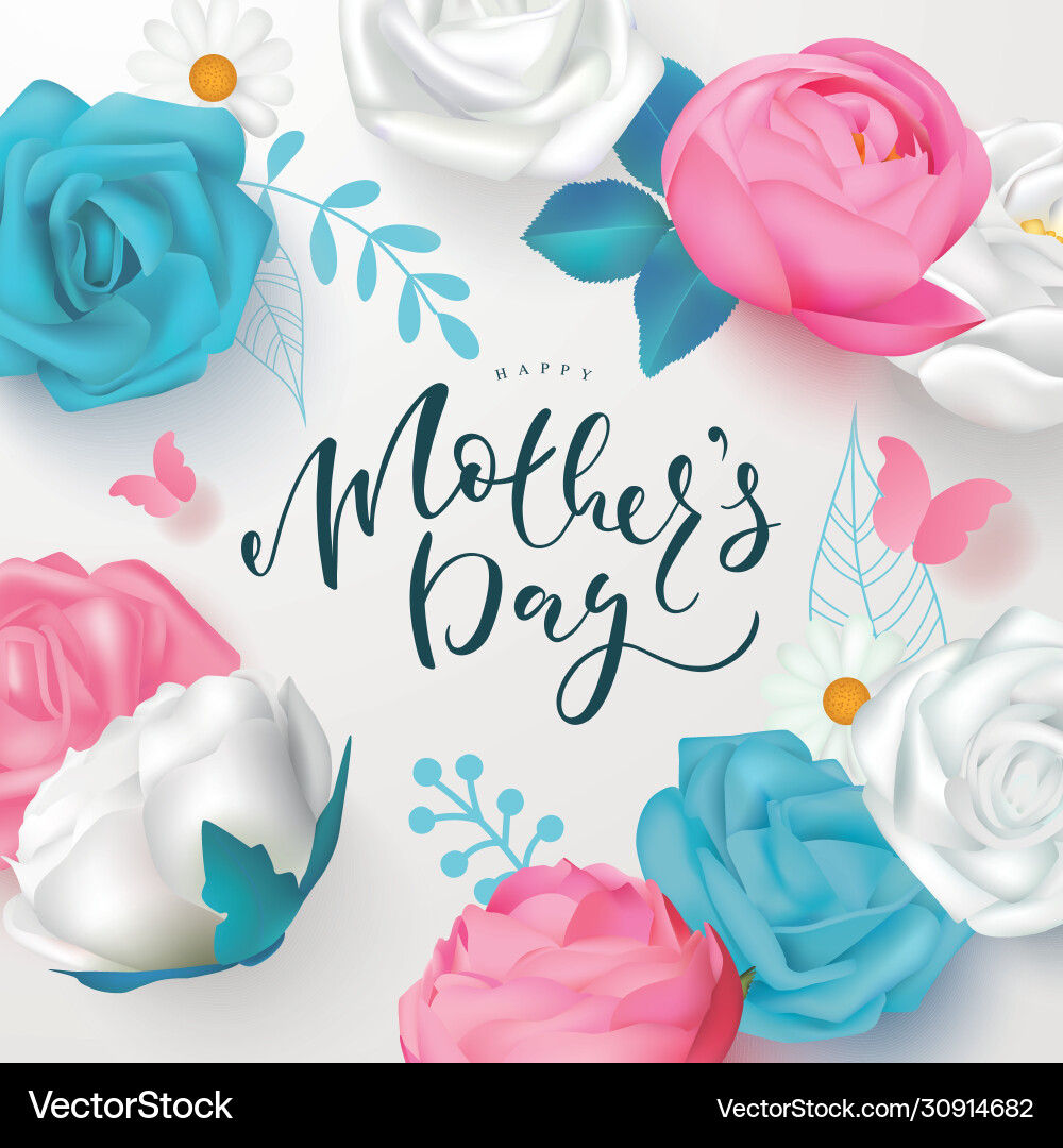 Happy Mothers Day Banner mit schönen Blumen Happy Mothers Day Banner mit schönen Blumen vektorbild