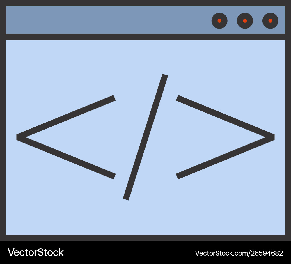 Html coding line filled icon Vector Image