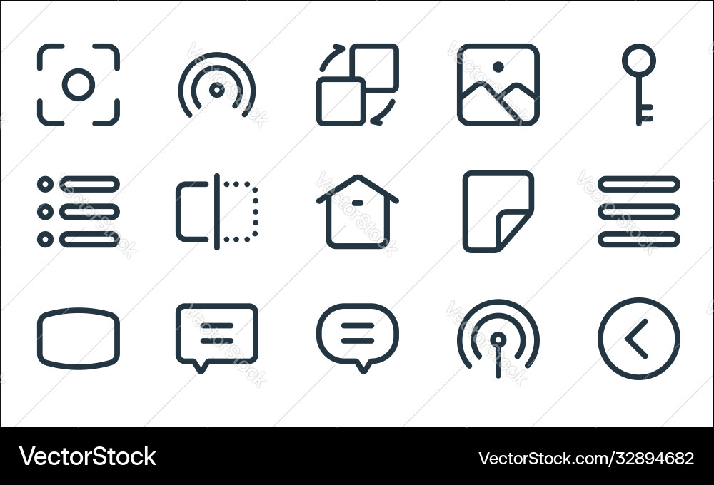 Interface line icons linear set quality Interface line icons linear set quality vector image