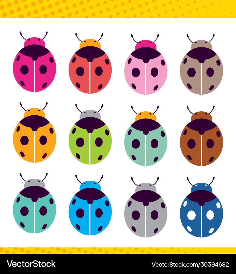 Ladybug Pattern - Colorful Abstract vector image