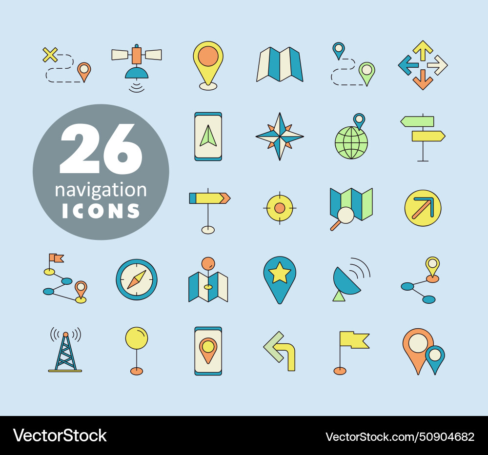 Maps location navigation icons set Maps location navigation icons set vector image