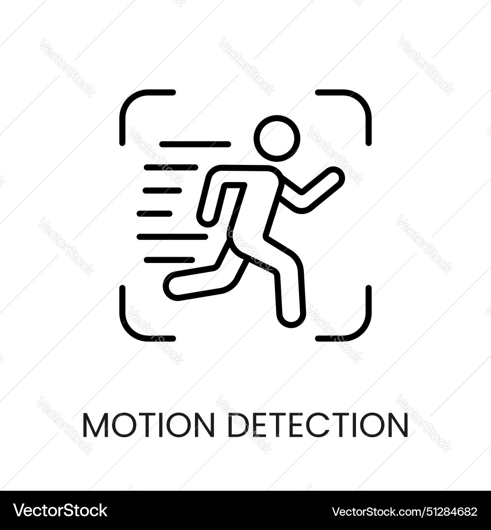 Motion detection line icon with editable vector image