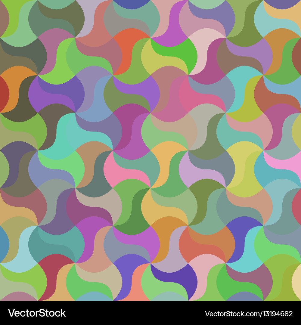 Multicolored curved mosaic pattern background vector image