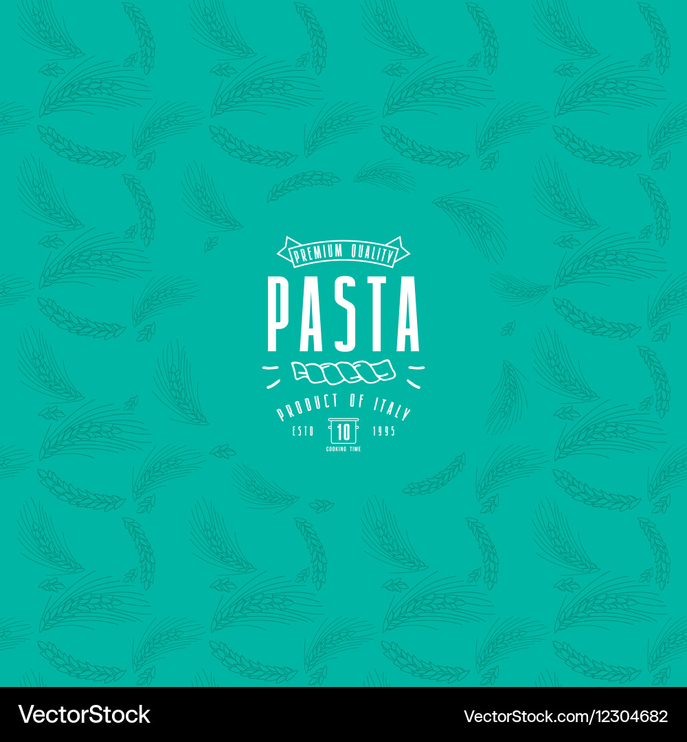 Pasta label and frame with pattern Vector Image