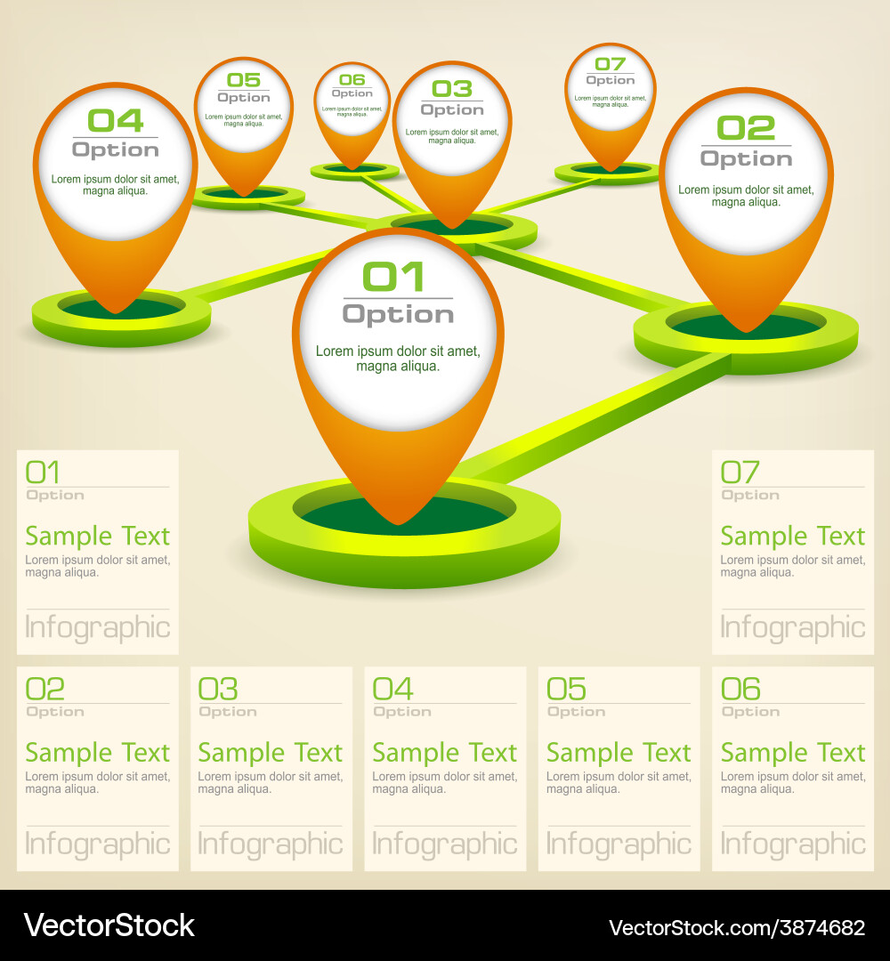 Pointer & Text Infographic Elements Vector Image