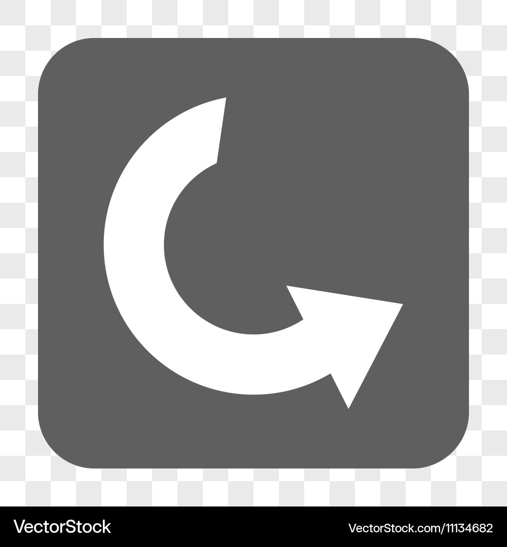 Rotate ccw rounded square button vector image