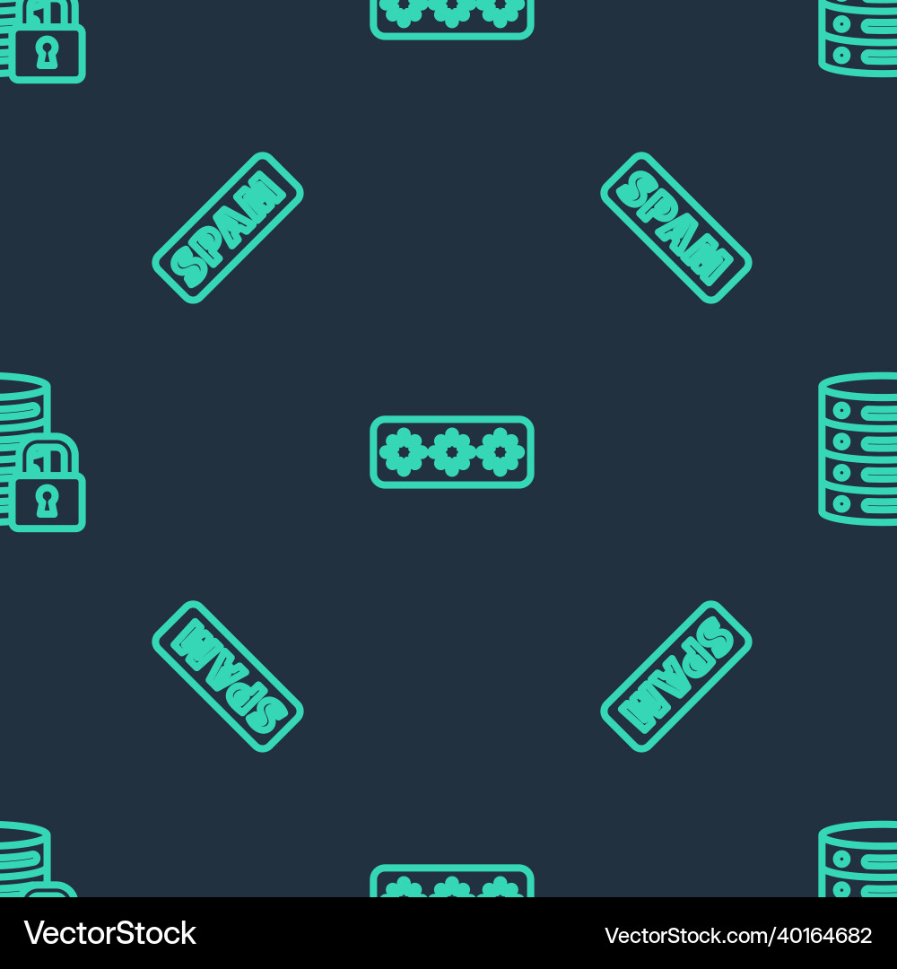 Set line password protection spam and server vector image