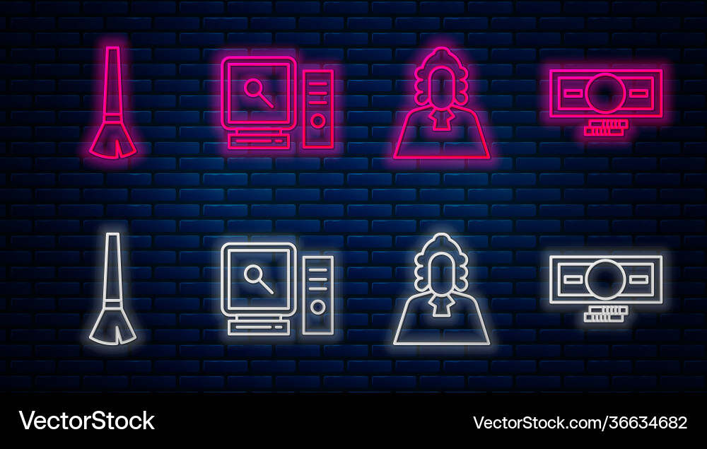 Set line search on computer screen judge paint Set line search on computer screen judge paint vector image