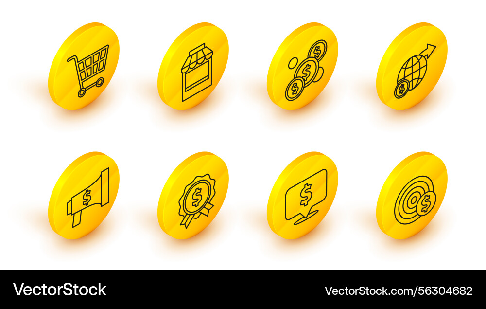 Set line target with dollar symbol speech bubble Set line target with dollar symbol speech bubble vector image