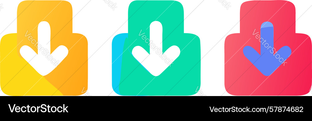 Set of download button icons design generative ai vector image