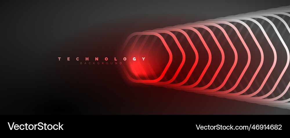 Techno shiny hexagons abstract background Vector Image