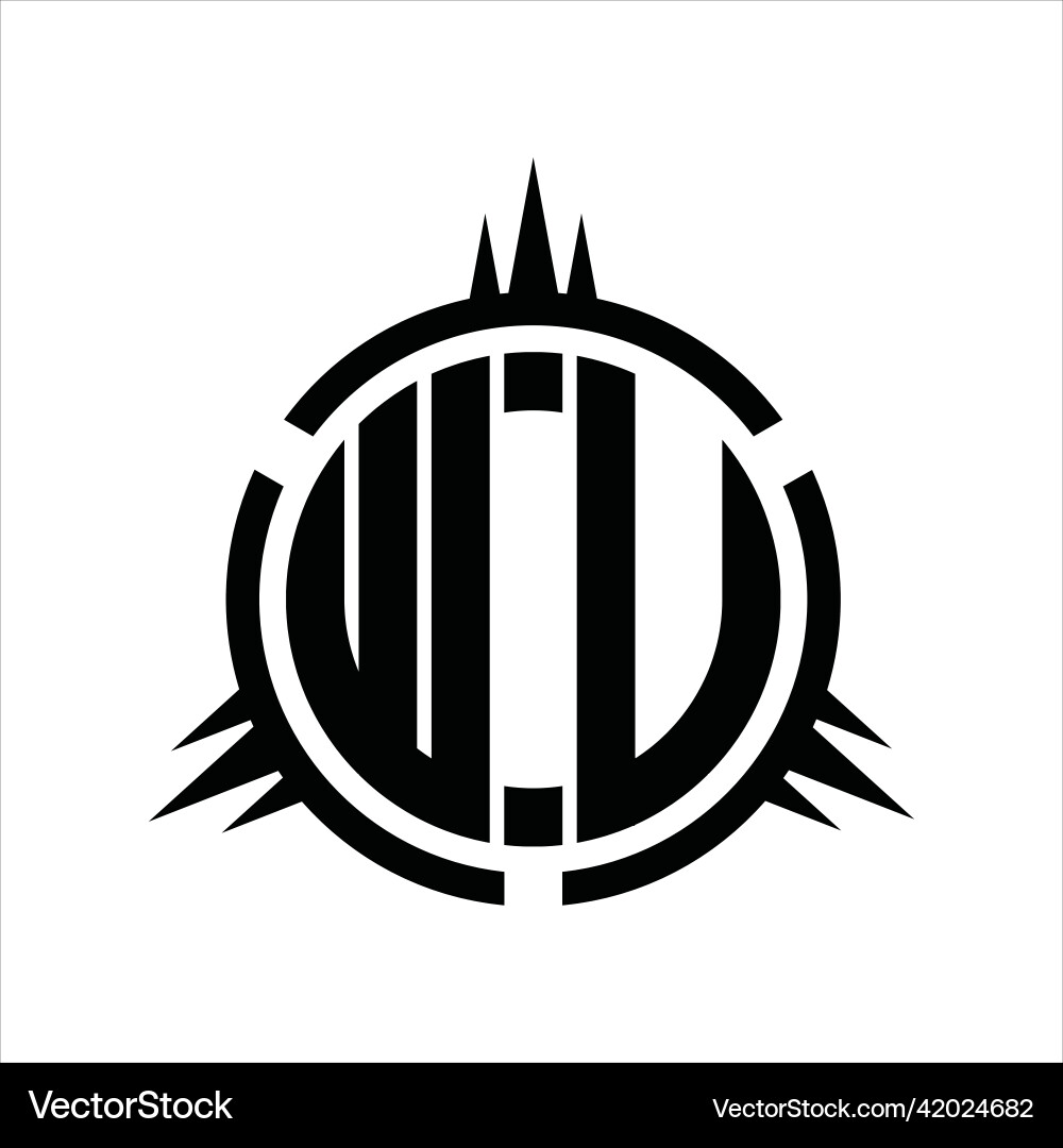 Wu logo monogram circle element design template Wu logo monogram circle element design template Vector Image
