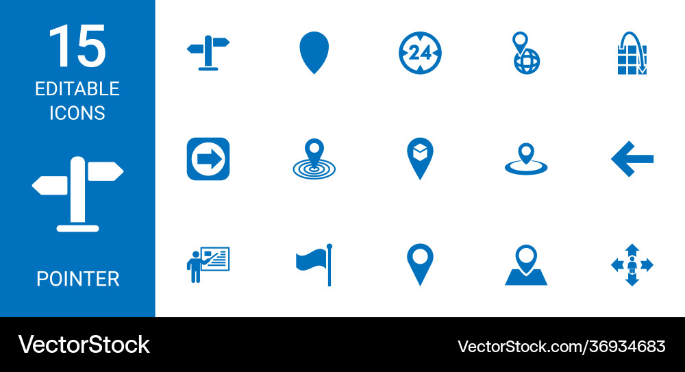 15 pointer icons Vector Image
