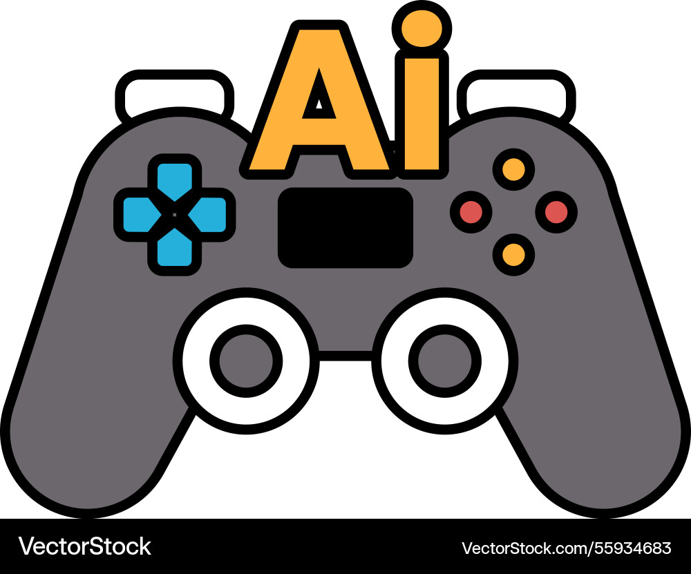 A video game controller with the letters ai A video game controller with the letters ai vector image
