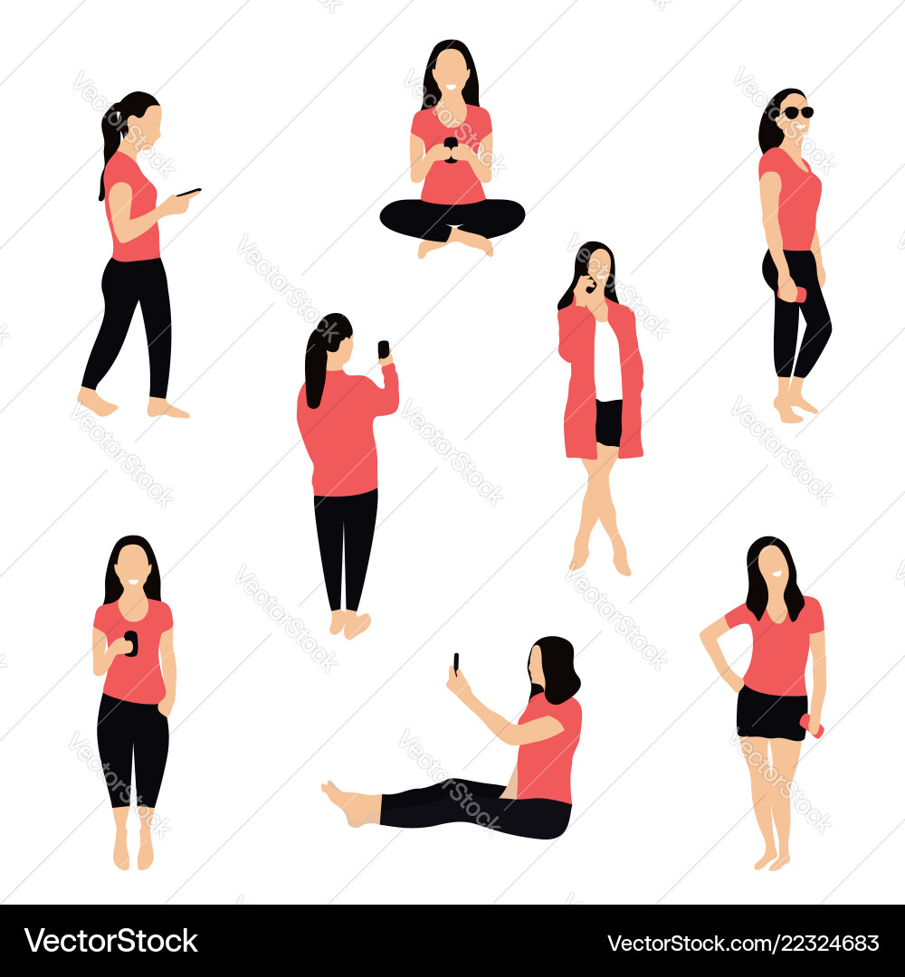 Crowd von Menschen mit Smartphones Frauen Teenager Crowd von Menschen mit Smartphones Frauen Teenager vektorbild